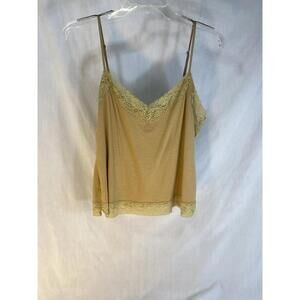 Apostrophe Petite (14-16) Y2k gold camisole with lace trim.